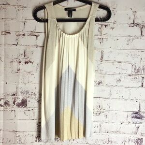 NWOT White House Black Market Cream Pleated Tank Top